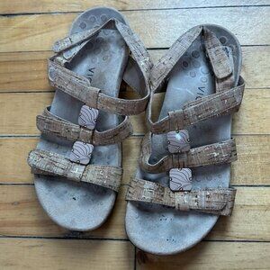 Vionic Amber Gold Cork Sandals